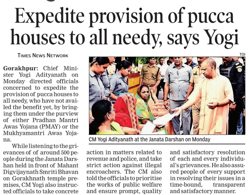 CMOfficeUP's tweet photo. Expedite provision of pucca houses to all needy, says #UPCM @myogiadityanath https://t.co/EQpzaPqjRm