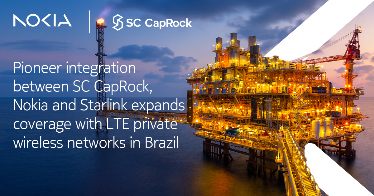SC CapRock, the Brazilian entity of Speedcast, expands coverage to remote areas in Brazil with Nokia Digital Automation Cloud (DAC) technology and Starlink low-orbit satellite solutions, enhancing performance and operational efficiency.

Learn more: nokia.ly/3rJI6s1