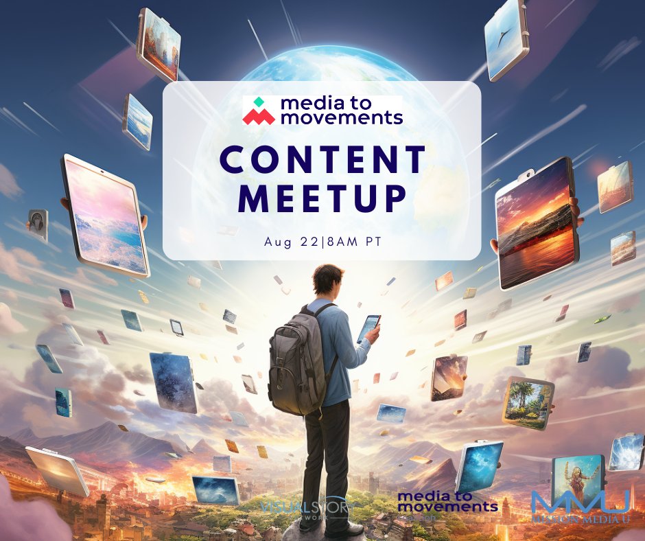 📢 Join us on the upcoming Media to Movements Content Meetup on Aug 22, 2023, at 8 AM PT!  Our special guest will shed light on the fascinating topic of AI's implications on content creation.   

👉 Register now: events.constantcontact.com/register/event… #ContentMeetup #MediaToMovements