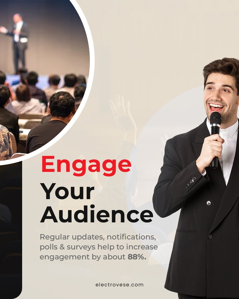 electrovese's tweet photo. Elevate your event with our top-notch mobile app! Connect meaningfully, share insights through surveys &amp; polls, and stay updated with the activity feed. Unmissable push notifications &amp; speaker profiles! Get the best experience of Event Apps.  #EventApp #EventTech #Networking https://t.co/im7p2jIODB