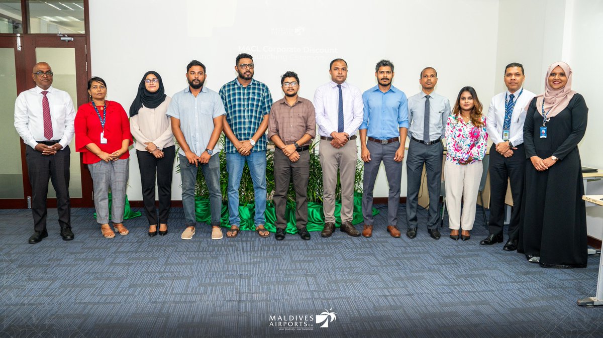 MACLmedia's tweet photo. Exciting news! MACL signed MOUs with 10 businesses, offering exclusive corporate discounts to our staff. Enjoy fantastic deals at @pizzakitchenmv , @MovenpickMV, @LePerfumeMV , #DonerKebab, #OBION, @ACEhardwareMV , @rainbowmv, @moodhucom , @chandelierbookshop, and #apneamaldives https://t.co/wMNUZbpIYj