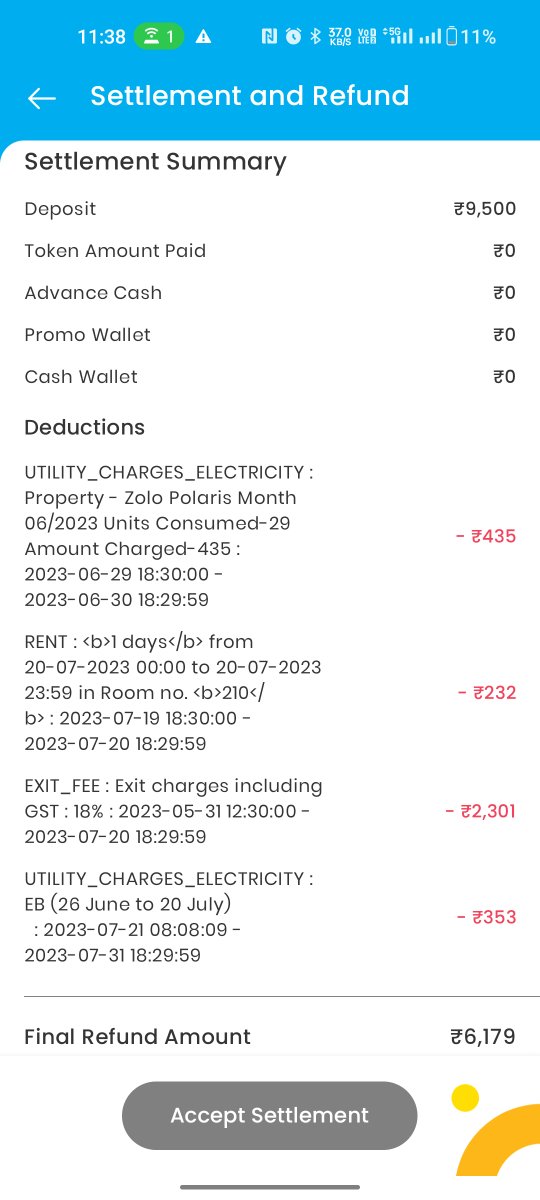 shaan_kumar26's tweet photo. @ZolostaysC I had a conversation with one of your executive Lokesh, regarding the description of the Electricity bill and other charges mentioned in refund receipt and he denied and disconnected the call. I mailed for the same info and didn't got any reply.
#ZoloStays #Complaint https://t.co/motp0d3xqh