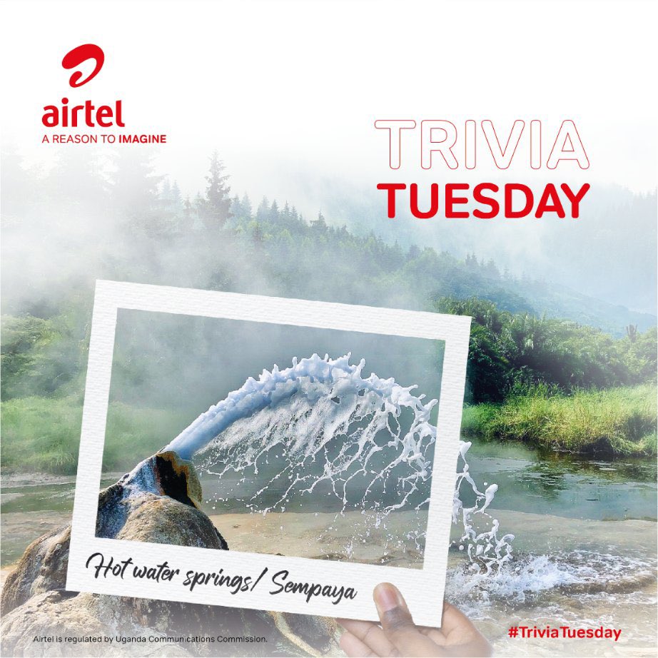 Airtel_Ug's tweet photo. #TriviaTuesday
We all know Sempaya Hot Springs, but can we name the other six hot springs in Uganda?
Admin is giving out a 10K #Supacombo to those that get it right. https://t.co/lI1QnjsYMo