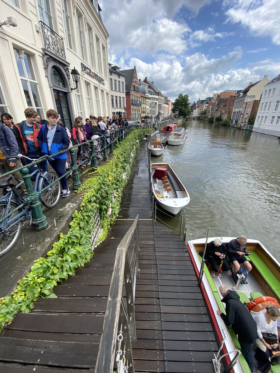 About to get on the boat trip in Gent. The sun has even come out.