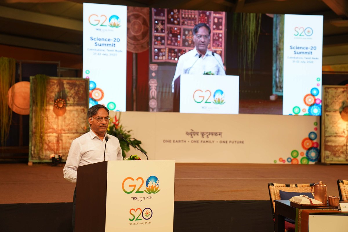 'Recognizing the role of transformative science in advancing #SDGs, #S20 affirmed the role of strengthening international cooperation to help achieve the thematic focus areas.' - Chair, @Ashutos61 said during his concluding remarks at #Science20 Summit in #Coimbatore