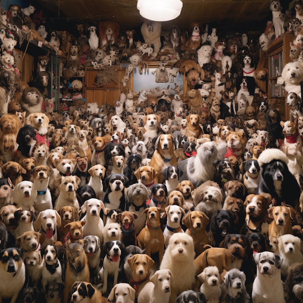 House full of dogs...