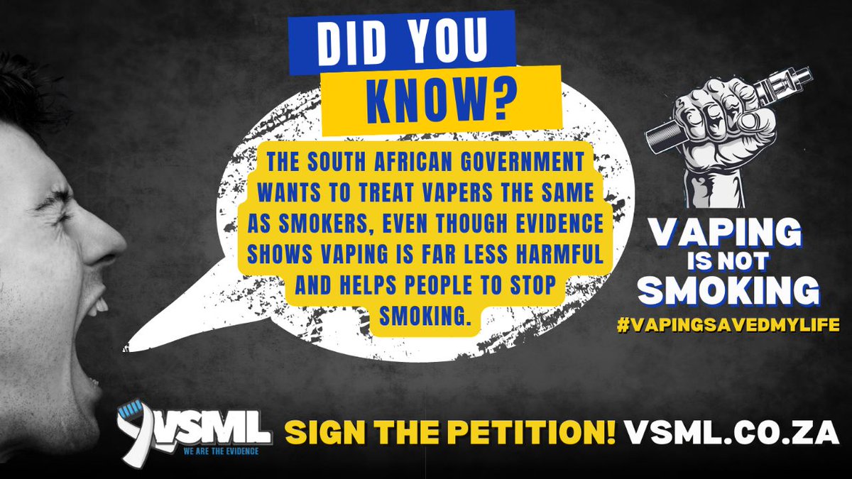 The new #TobaccoBill restricts communication and product information.

Adults who wish to #quit with #HarmReduction will not be allowed information on #SaferAlternatives.

#VSML #THRworks

Act now: vsml.co.za/submission-bil…