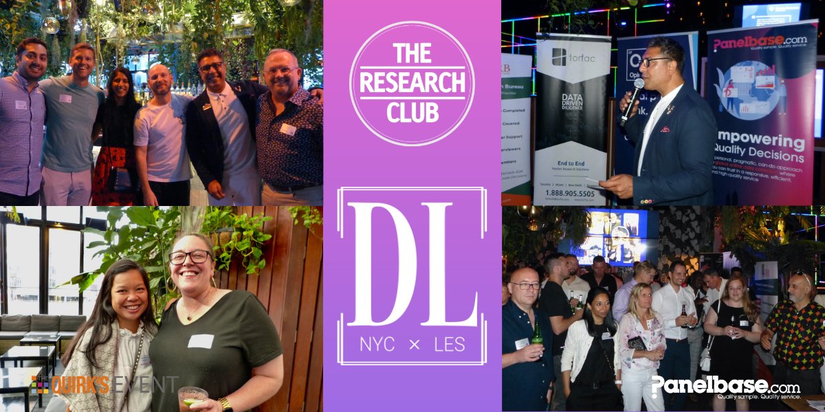 We had an absolute blast last week at the DL Rooftop – drinks were flowing, and so was the conversation!

Thank you to the <a href="/QuirksMR/">Quirk's Media #MRX</a> Team for partnering with us! 

The official photos are now on the website! - lnkd.in/ePkCuYAC

A massive thank you to our sponsors!
