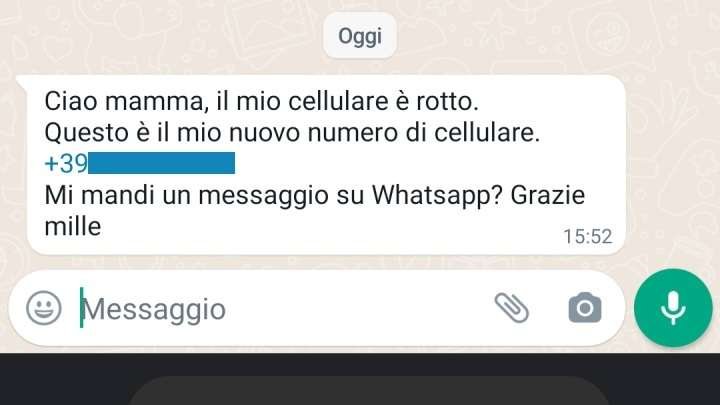 🔴#truffeonline
la poliziapostale mette in guardia da messaggi simili  che arrivano su Whatsapp da un numero sconosciuto. Potrebbe essere una truffa per chiedere denaro, la ricarica di una carta prepagata o le credenziali per accedere al conto corrente.
#essercisempre #25luglio