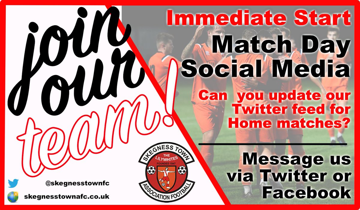 Want to be involved in football at a good level? Can you:

Update our Match Day social media? ✅ 
Keep everyone up to date with goals and scoreline ✅

If so, get in touch as we have an immediate requirement for a match day media person. Come be part of our team!
#COST 🔴 ⚪