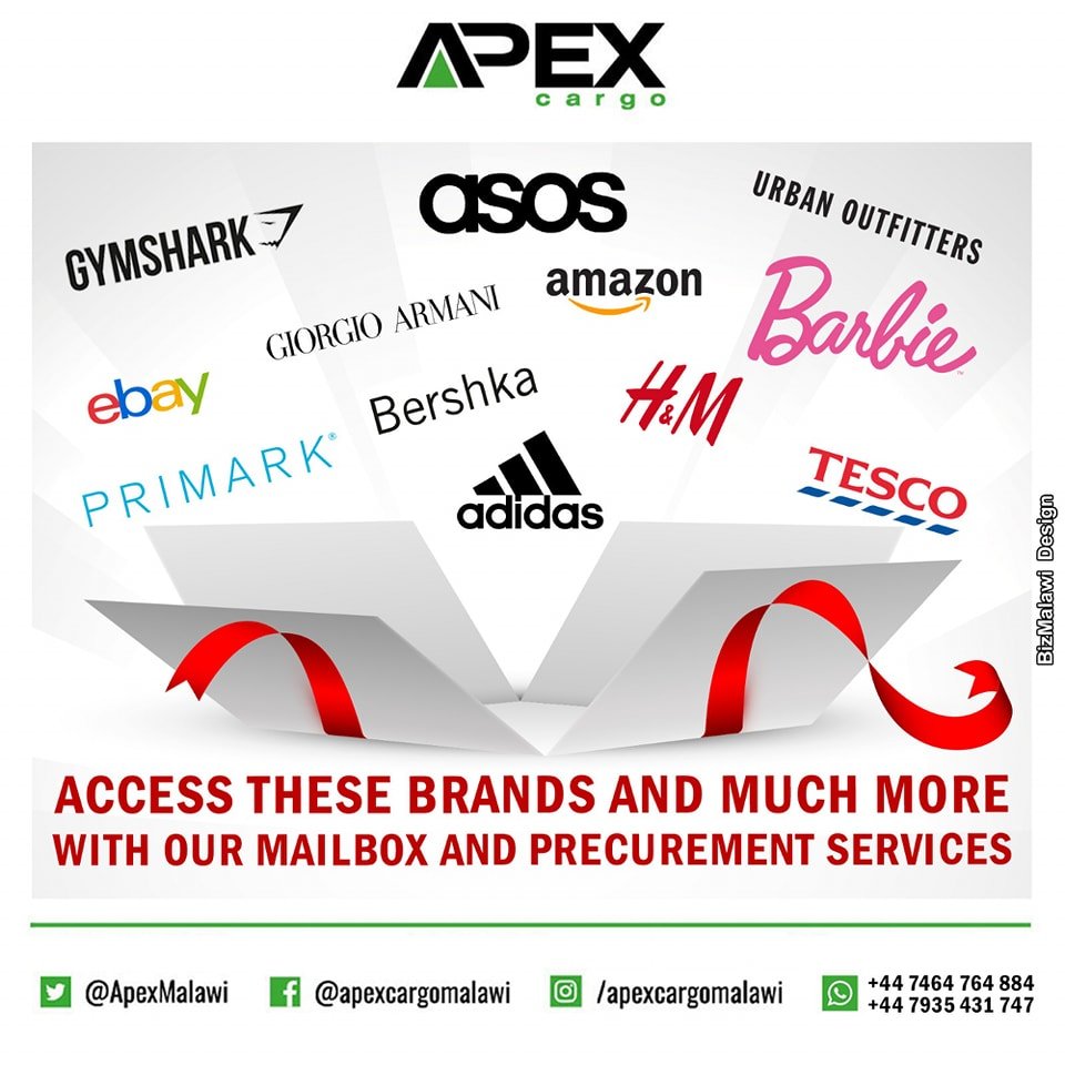 ApexMalawi's tweet image. Unlock complete access to top-tier brands like Adidas, Bershka, Giorgio Armani, Amazon, Barbie, and many more through our streamlined mailbox and procurement services.
Contact 0999 844 515 (MW) or 00447935431747 (UK) to learn more.
#ApexCargo #MailboxService #OnlineShopping