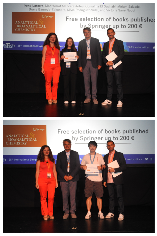 Anal Bioanal Chem (@analbioanalchem) on Twitter photo Last week Irene Latorre and Wei Zhou won the ABC awards at <a href="/extech2023/">ExTech2023</a> 🎉 Congratulations!
<a href="/WeiZhou06335017/">Wei Zhou</a> <a href="/WaterlooSci/">Waterloo Science</a> <a href="/UWaterloo/">University of Waterloo</a> <a href="/WaterlooChem/">University of Waterloo Chemistry</a> <a href="/SPMEUW/">SPME Research Group - Prof. Pawliszyn</a> <a href="/jpawliszyn/">Janusz Pawliszyn</a> <a href="/UniBarcelona/">Universitat de Barcelona</a> <a href="/A_Therapeutics/">Ahead Therapeutics</a> <a href="/BioA_UB/">Bioanalysis UB (Universitat de Barcelona)</a> <a href="/msolcar/">Marisol Cárdenas</a> <a href="/VeronicaPino_/">Verónica Pino</a> <a href="/jhdezborges78/">Javier Hdez Borges</a> <a href="/ULL/">Universidad de La Laguna</a> Last week Irene Latorre and Wei Zhou won the ABC awards at <a href="/extech2023/">ExTech2023</a> 🎉 Congratulations!
<a href="/WeiZhou06335017/">Wei Zhou</a> <a href="/WaterlooSci/">Waterloo Science</a> <a href="/UWaterloo/">University of Waterloo</a> <a href="/WaterlooChem/">University of Waterloo Chemistry</a> <a href="/SPMEUW/">SPME Research Group - Prof. Pawliszyn</a> <a href="/jpawliszyn/">Janusz Pawliszyn</a> <a href="/UniBarcelona/">Universitat de Barcelona</a> <a href="/A_Therapeutics/">Ahead Therapeutics</a> <a href="/BioA_UB/">Bioanalysis UB (Universitat de Barcelona)</a> <a href="/msolcar/">Marisol Cárdenas</a> <a href="/VeronicaPino_/">Verónica Pino</a> <a href="/jhdezborges78/">Javier Hdez Borges</a> <a href="/ULL/">Universidad de La Laguna</a>
