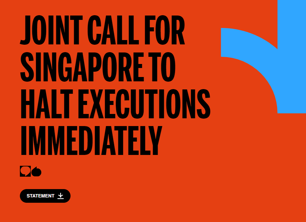 Singapore intends to execute 2 people for drug offences this week. We urge the Govt. of Singapore to stop these executions & we call on the international community to help halt this inhumane, ineffective and discriminatory practice in Singapore. hri.global/publications/j…