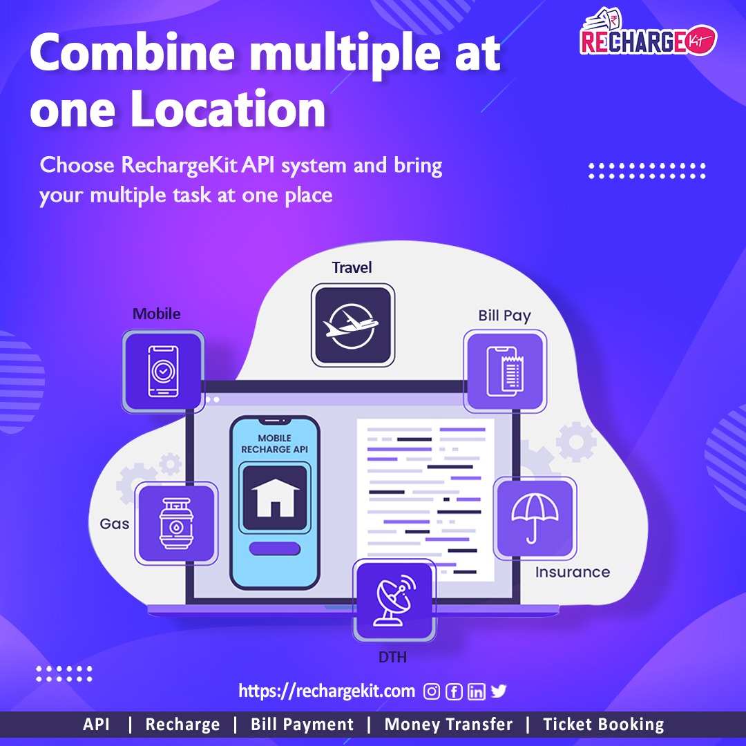 RechargeKit's tweet image. Choose a finest Recharge system and make all your bill payment at one location.
Mobile recharge, Insurance, DTH, Gas bill and others just in a single click..
#api ##APIservices #BusinessEmpowerment #RechargekitAPI #Integration
#API #rechargekit #mobilerechargeservices #apimobile