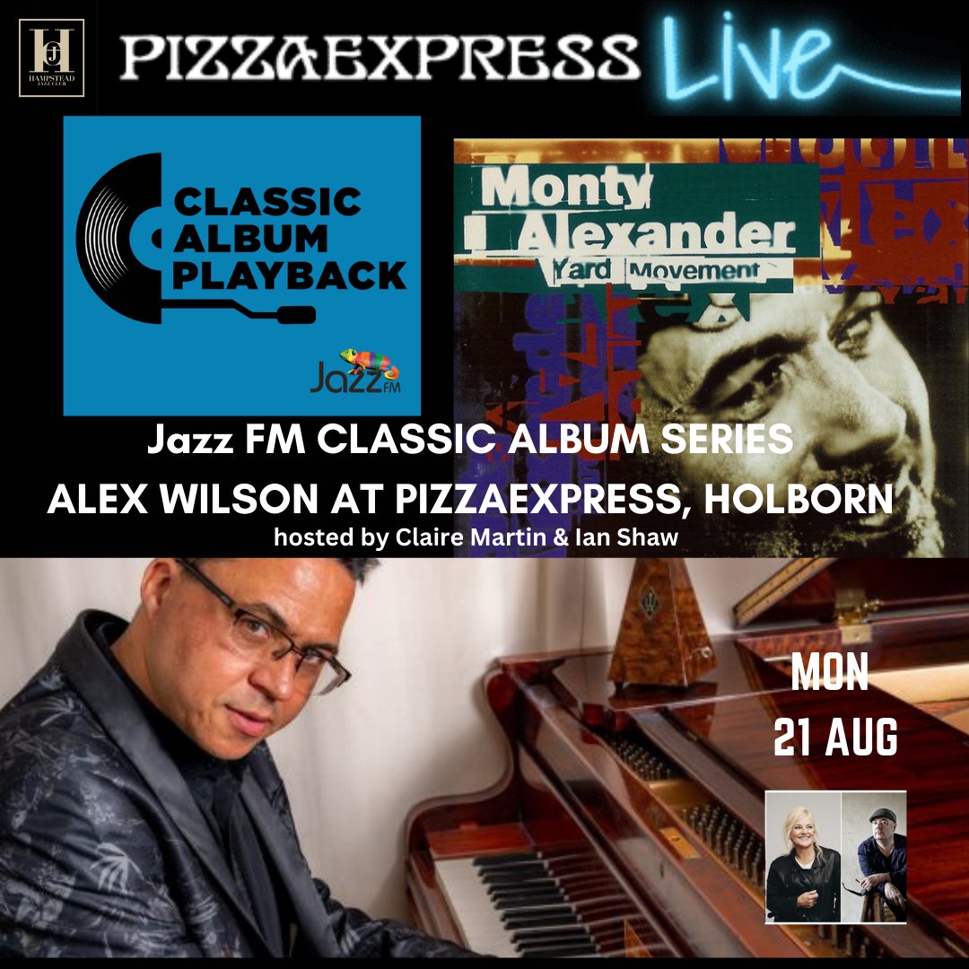 21st Aug London - I pay tribute to pianist - Monty Alexander - in a Jazz FM radio broadcast/discussion/concert in London hosted by Clare Martin and Ian Shaw. I will play with two great musicians - Kenrick Rowe and Davide Mantovani. Tickets here!  pizzaexpresslive.com/whats-on/alex-…