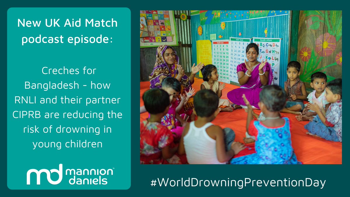 For #WorldDrowningPreventionDay💧 we spoke to #UKAidMatch grant holder @RNLI + partner @CIPRB about their drowning prevention project in #Bangladesh. They set up community creches so young children have a safe place to play + learn away from open water:🎙️the-learning-post.simplecast.com/episodes/crech…