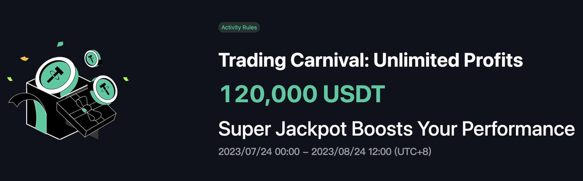 Our event 'Trading Carnival: Unlimited Profits 120,000 USDT, Super Jackpot Boosts Your Performance' is in progress. Claim your #rewards 👇🏻 First come first served! #giveawas #BTC  #ETH 👉🏻👉🏻bitwasabi.com
