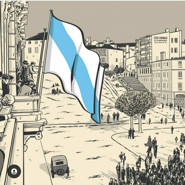 O 25 de  xullo de 1921, a bandeira galega ondeou nun edificio institucional por primera vez na historia. Foi no concello da Coruña. Feliz día de Galicia!!