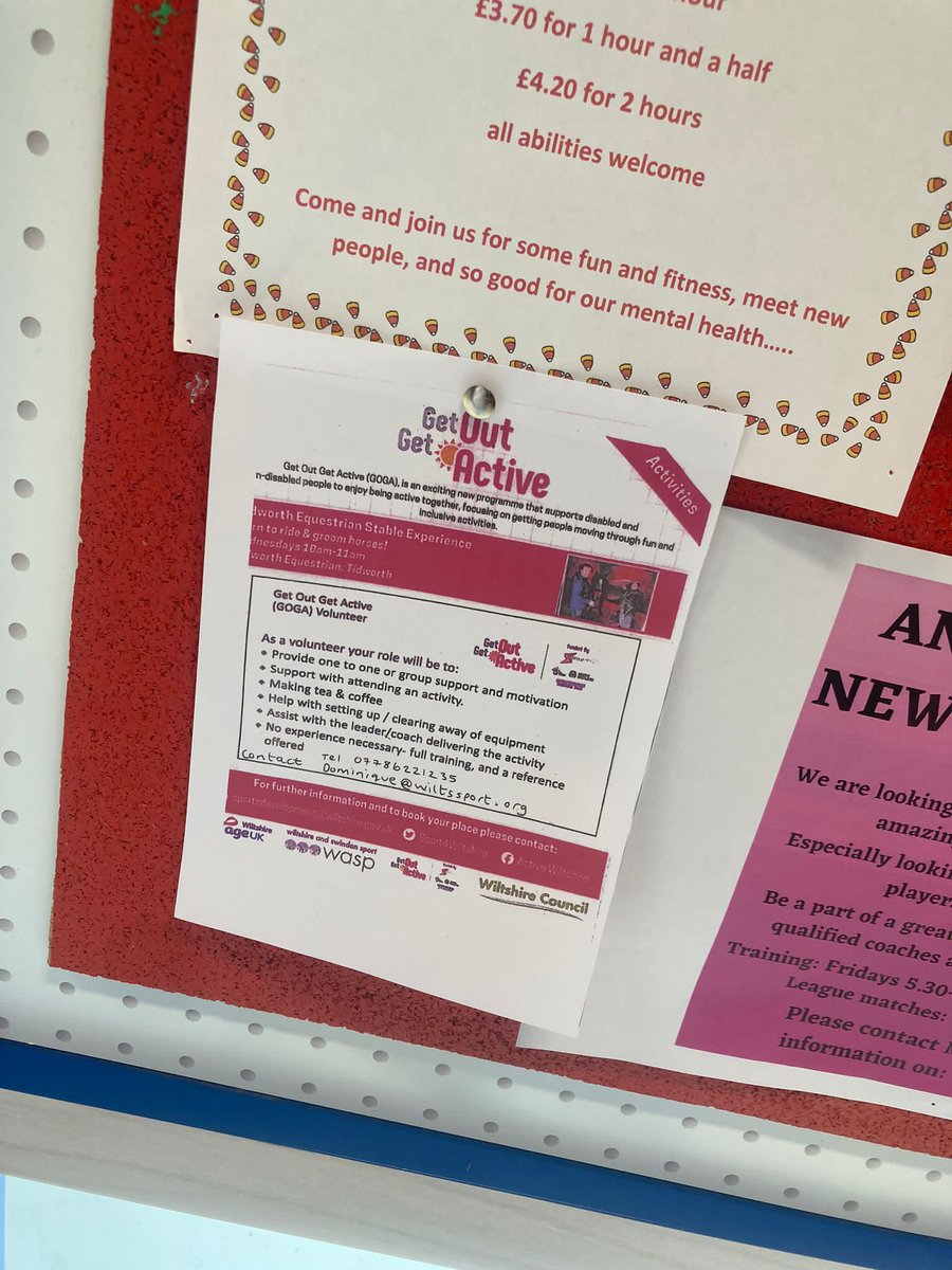 CommFirstWilts's tweet image. Helen and Heather have been out and about in Tidworth promoting a #GetOutGetActive (GOGA) equestrian stable experience, where participants can learn to ride and groom horses. This is a free activity which will run weekly on Wednesdays starting on 6th September in Tidworth.