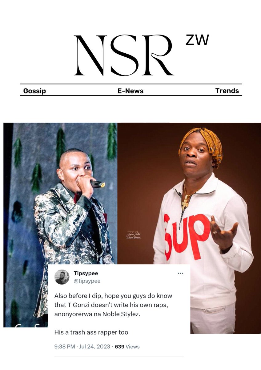 Gossip|| Someone claims Noble Stylz is Ti Gonzi ' s ghostwriter ?