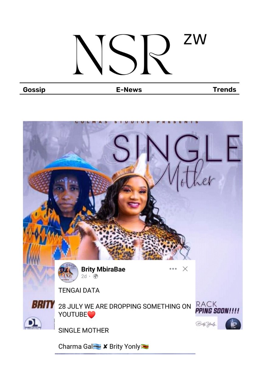 E-News|| Brity Yonly aka mbira bae to drop a new song featuring Botswana's very own Charma Gal on 28/07/23