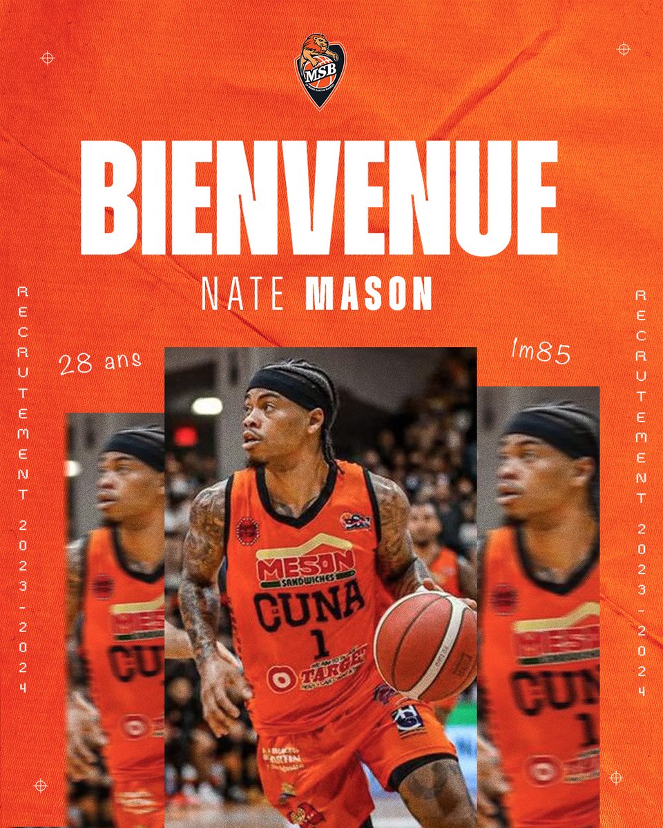MSB_Officiel 🦁 (@msb_officiel) on Twitter photo 🆕✍️
Le MSB boucle son recrutement estival avec la signature, pour une saison, de 𝗡𝗮𝘁𝗲 𝗠𝗮𝘀𝗼𝗻 (1,85 m, 28 ans ce jour).
Welcome and happy birthday <a href="/NateMason_2/">Nate Mason</a> ! 🎂🥳 
Les infos 👉  shorturl.at/hmyK6
👋 <a href="/GopherMBB/">Minnesota Men's Basketball</a> 🆕✍️
Le MSB boucle son recrutement estival avec la signature, pour une saison, de 𝗡𝗮𝘁𝗲 𝗠𝗮𝘀𝗼𝗻 (1,85 m, 28 ans ce jour).
Welcome and happy birthday <a href="/NateMason_2/">Nate Mason</a> ! 🎂🥳 
Les infos 👉  shorturl.at/hmyK6
👋 <a href="/GopherMBB/">Minnesota Men's Basketball</a>