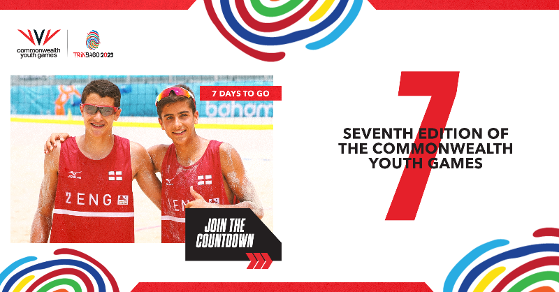 thecgf's tweet photo. 𝐎𝐍𝐄 𝐖𝐄𝐄𝐊 𝐓𝐎 𝐆𝐎 🎉

There are only 7 days until the 7th edition of the Commonwealth Youth Games kicks off at #Trinbago2023 🤩

Find out more about the Games ⬇️