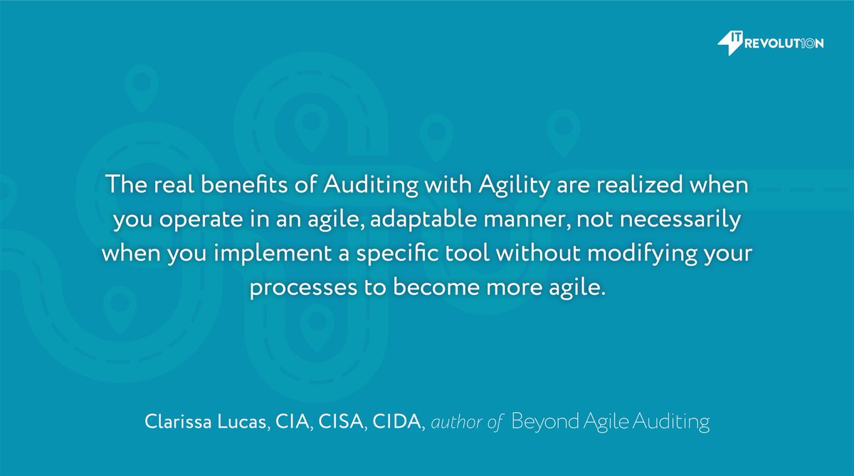 ClarissaJLucas's tweet photo. “The real benefits of Auditing with Agility are realized when you operate in an agile, adaptable manner…”

#beyondagileauditing #agileauditing #audit #DevOps https://t.co/LwXKcqbEXJ