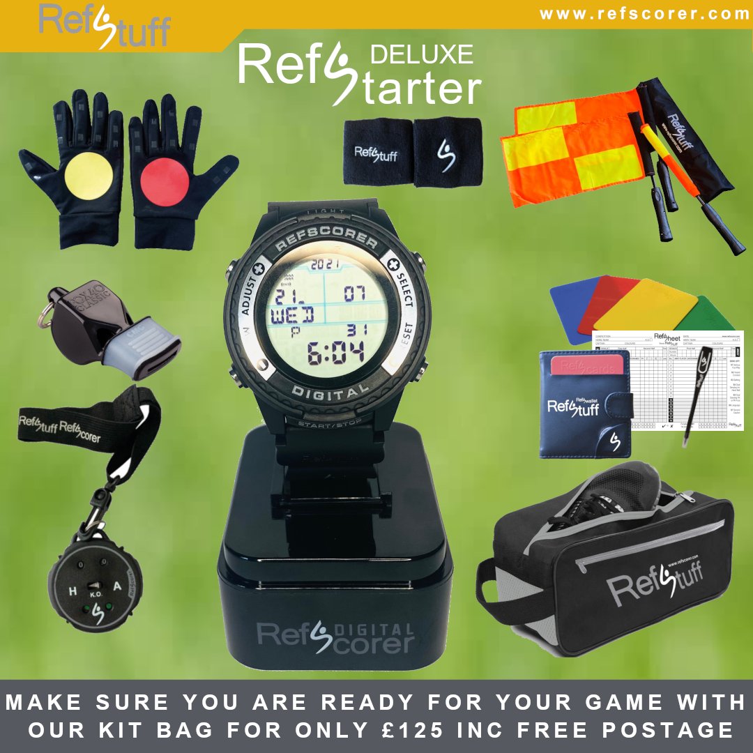 RefScorer's tweet photo. Are you thinking of becoming a Referee or in-training?  Make sure you’re ready for the game!

RefStarter Deluxe Kit Bag (Includes Equipment) Now Just £125.

Visit https://t.co/REqkUfvGEo for more information
#RefStuff #RefScorer #referee #referees #forreferees  #refereeing https://t.co/aWUyzPwigs