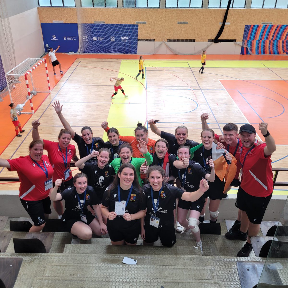 Rounding up an amazing experience with a convincing 4-1 WIN in our last game of the European Universities Futsal Championships 2023 ☠️⚽️

A massive thank you to everyone who has supported us throughout the journey ❤️🖤

Be sure to like, share &amp; retweet to show our appreciation 🇮🇪