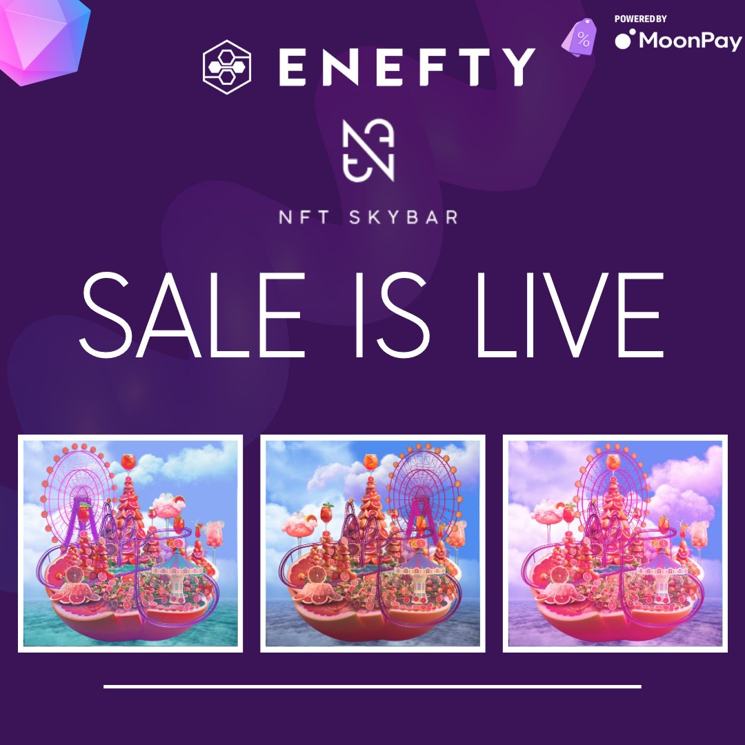EneftyApp's tweet photo. 🚀 THE SALE IS LIVE! Our 2nd #NFT collection with NFT Skybar from nHow Frankfurt is now available!

Each of the three limited NFTs is available for 250 EUR (382 MATIC) exclusively on our platform: https://t.co/D1htECm1o0 💻 *Only 1 NFT per account! 🚨

Collection Perks 🌟👇

1️⃣ VIP Queue Jump & a Free Cocktail 🍸: Skip the queue at the Skybar with a plus one and enjoy a free cocktail, valid until 31.12.2023.

2️⃣ VIP Status at NH Frankfurt 🛎️: Enhance your hotel experience with VIP status, including a welcome gift and a special shoutout on the NFT Skybar Instagram! Requires a room reservation code, valid till 31.12.2023.

🔥 Sale is LIVE - remember, it's first come, first served!