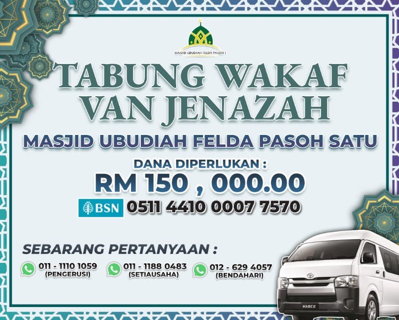 AkeemSharyzal's tweet photo. Pakcik aku imam masjid Felda Pasoh Satu, dia suruh aku tanyakan dekat rakan rakan twitter. 

Ada tak sudi nak bantu wakafkan Van Jenazah? Katanya van dekat Masjid Ubudiah ni dah lama &amp; dah uzur.

Sekiranya tak dapat bantu pun, dapat share posting ni pun dah kira membantu. https://t.co/PrO8ebL3Kw