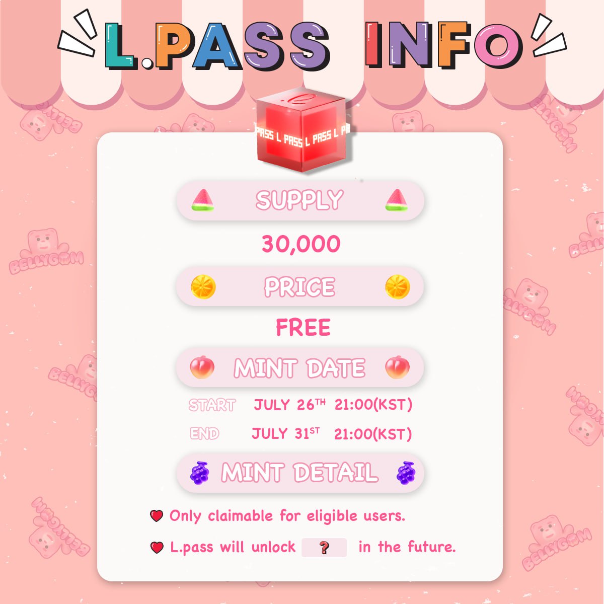 🌈L.PASS MINTING D-1

Check our updated L.Pass minting schedule
What will be the first collection to use L.Pass?🎟