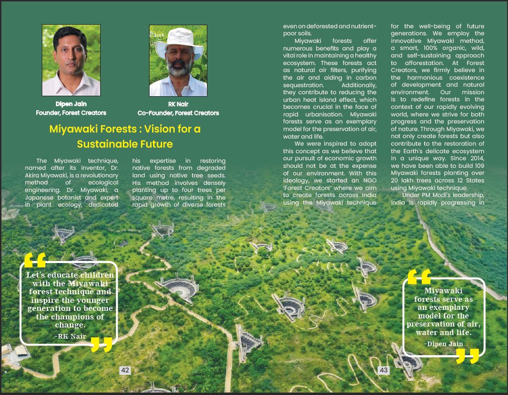 forest_creators's tweet photo. Proud moment as our Honorable Prime Minister, Shri Narendra Modi, acknowledges the Miyawaki forest at Smriti Van in the #MannKiBaat booklet. Our team is fueled with motivation to work towards a greener future. 

#GreenIndia #MiyawakiForest #MissionLiFE #PMOIndia #India #Bharat https://t.co/EcV9ZBSCZ5