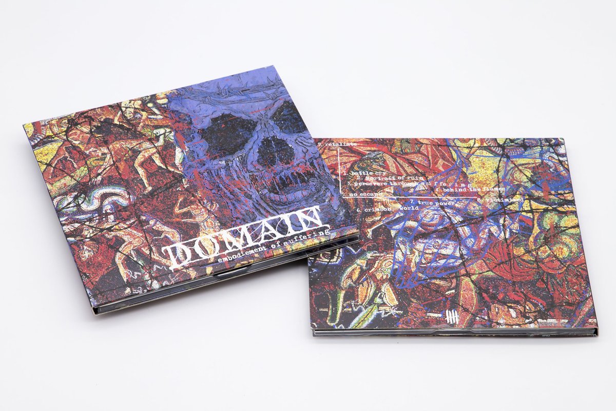 DOMAIN "Embodiment of Suffering"  Die-cut Digipack Enhanced CD w/ Die-cut Booklet, Etched tray  
domain.knivesoutstore.com #domain 
#knivesoutrecords #knvz #domainflhc #90s #H8000 #knivesoutz #suffering #kickback