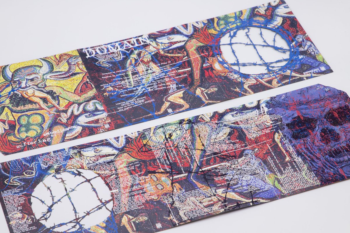 DOMAIN "Embodiment of Suffering"  Die-cut Digipack Enhanced CD w/ Die-cut Booklet, Etched tray  
domain.knivesoutstore.com #domain 
#knivesoutrecords #knvz #domainflhc #90s #H8000 #knivesoutz #suffering #kickback