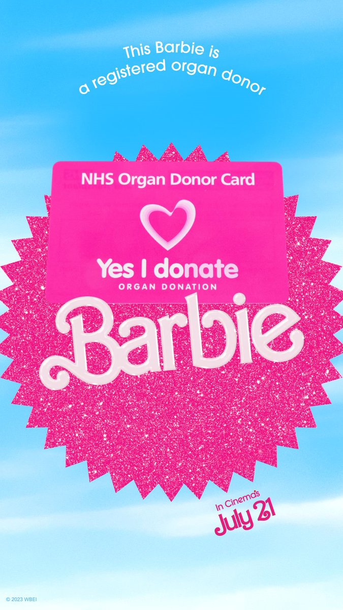 It’s the pink accessory that every #Barbie fan is proud to have. 🎀

We’re talking about the NHS Organ Donor Card, of course!

You can get this pink gift, after registering to become an organ donor for the first time.

Get your sparkle on, save lives ➡️ orlo.uk/cT4gR ✨