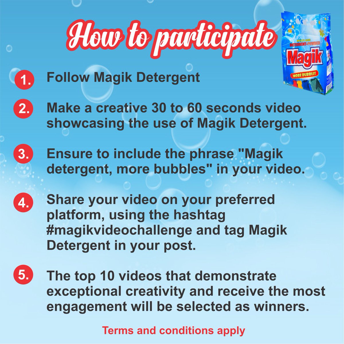 magikdetergent's tweet photo. "🎉 MAGIK Video Challenge🎉
Magik Detergent is spreading the magic of freshness with our incredible giveaway!
Stand a chance to win big by participating in the #magikvideochallenge https://t.co/CkibrW3lS6