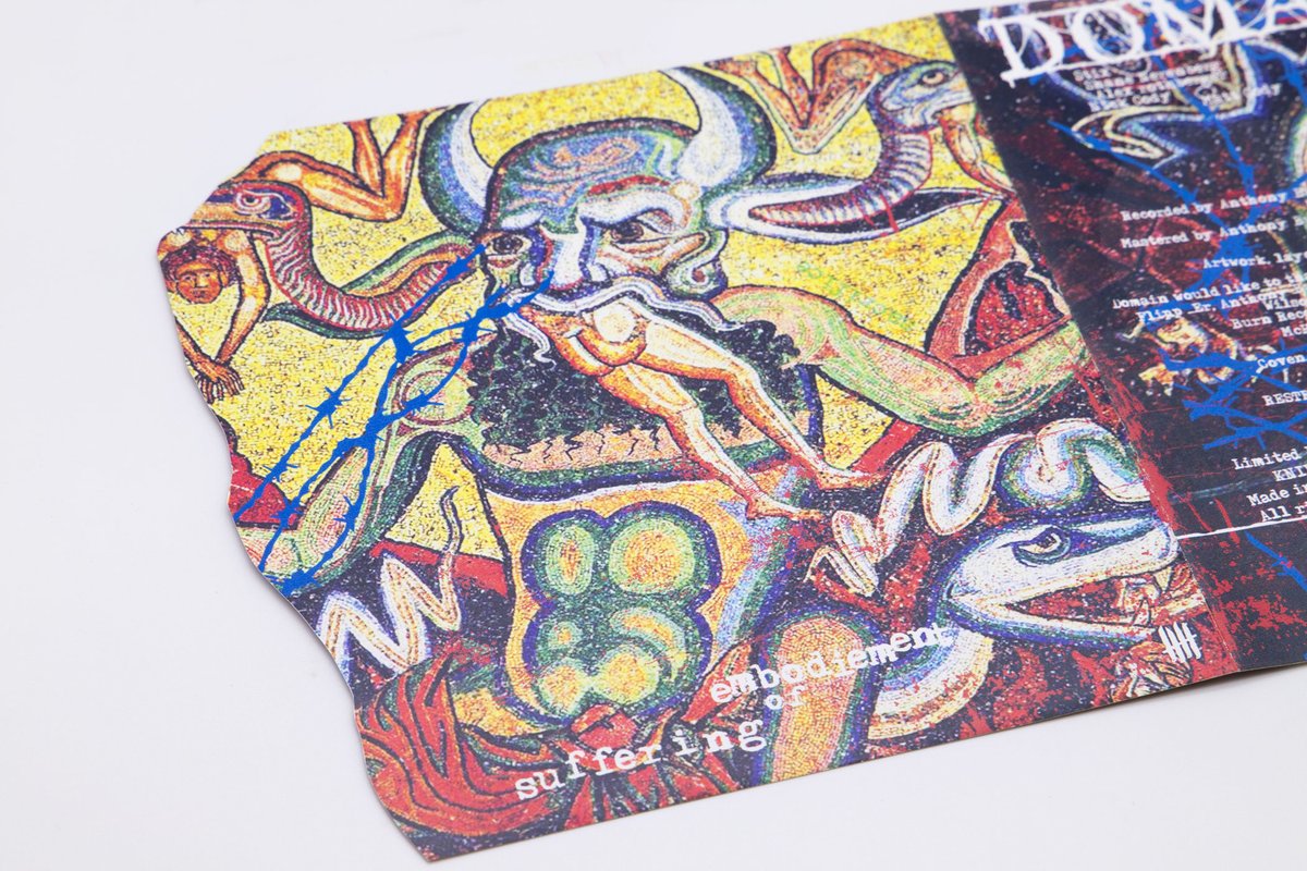 DOMAIN "Embodiment of Suffering"  Die-cut Digipack Enhanced CD w/ Die-cut Booklet, Etched tray  
domain.knivesoutstore.com #domain 
#knivesoutrecords #knvz #domainflhc #90s #H8000 #knivesoutz #suffering #kickback