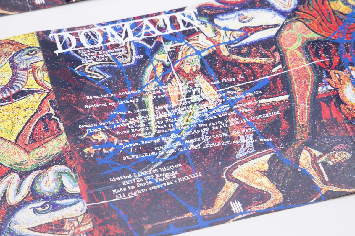 DOMAIN "Embodiment of Suffering"  Die-cut Digipack Enhanced CD w/ Die-cut Booklet, Etched tray  
domain.knivesoutstore.com #domain 
#knivesoutrecords #knvz #domainflhc #90s #H8000 #knivesoutz #suffering #kickback