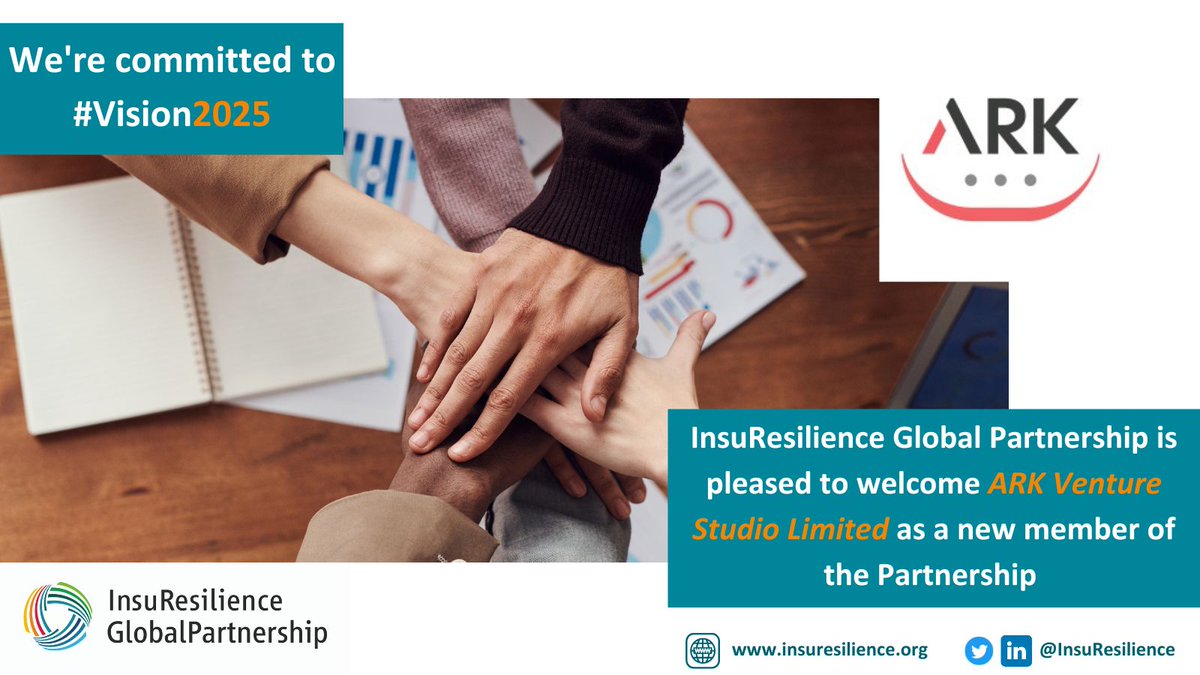 📢New Member📢 With its aim to build insurance-led solutions to the biggest systemic risks of our generation incl. climate vulnerability, the IGP warmly welcomes ARK Venture Studio Ltd. to the Partnership🎗️ Learn more about ARK's work▶️ark.ninety.com