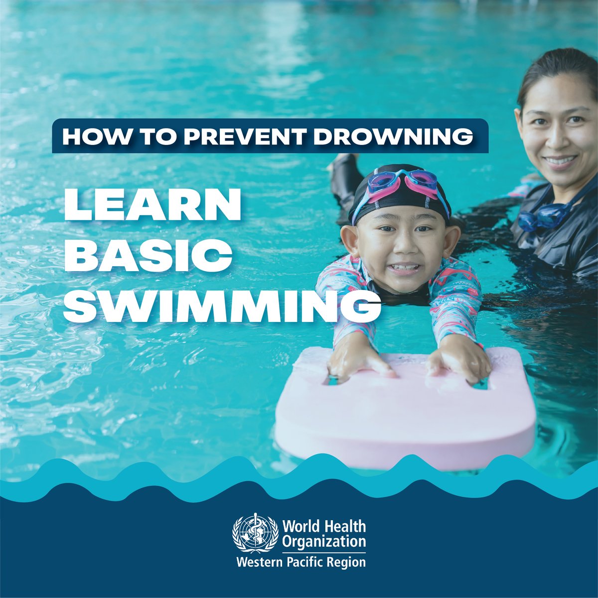 WHOMalaysia's tweet photo. Swimming is an essential survival skill in #DrowningPrevention

To make swimming classes safe:

🏊 Lessons should be supported &amp; reinforced by the government &amp; schools
🏊 Instructors should be accredited trainers
🏊 Training should be in clear, shallow water w/ visible boundaries https://t.co/yWhl8qVn8w