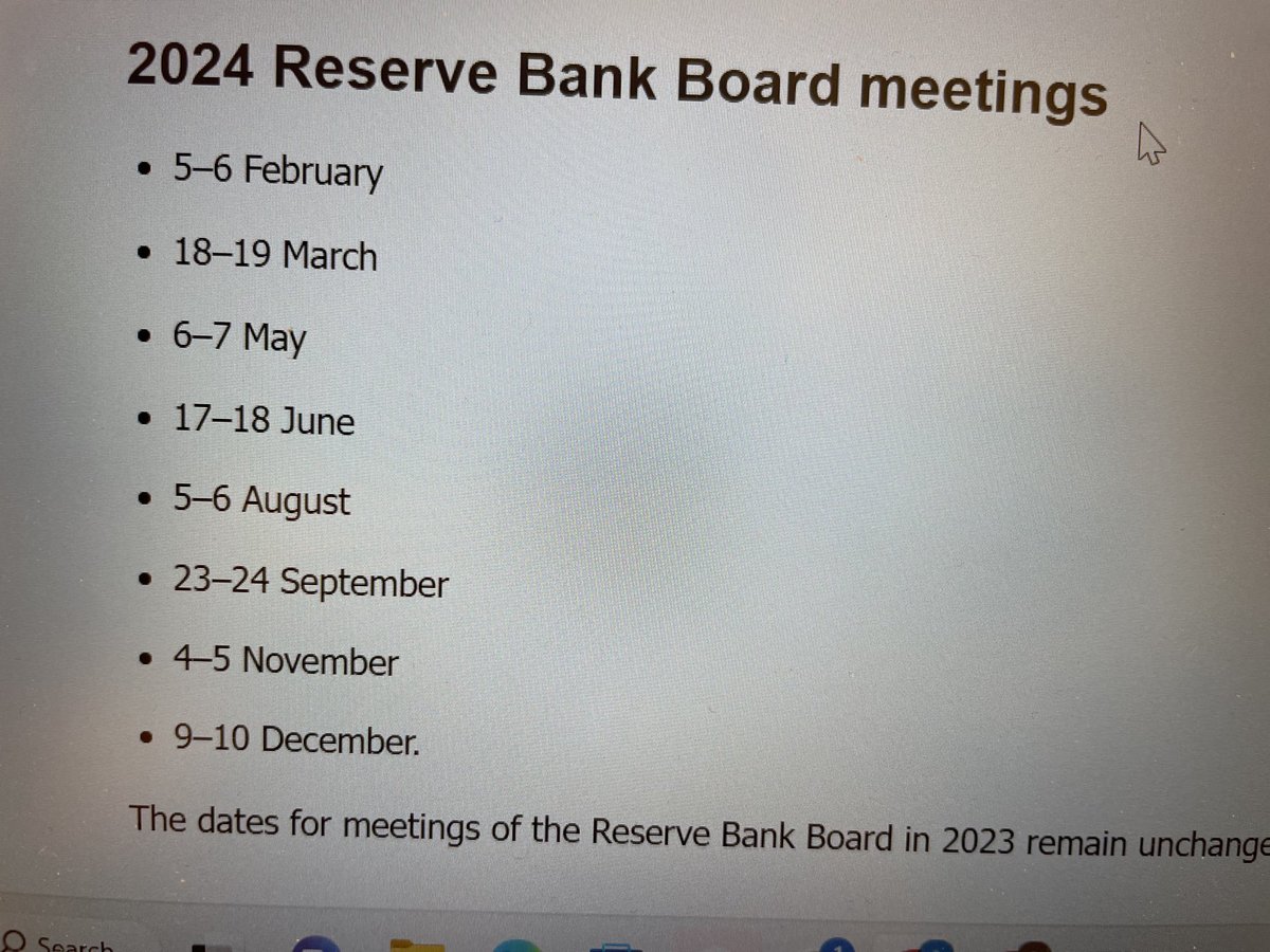 The RBA’s 2024 calendar has just been released: