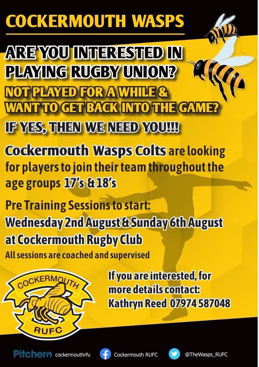 Come &amp; join the Wasps cockermouthrfu.com/news/colts-are…