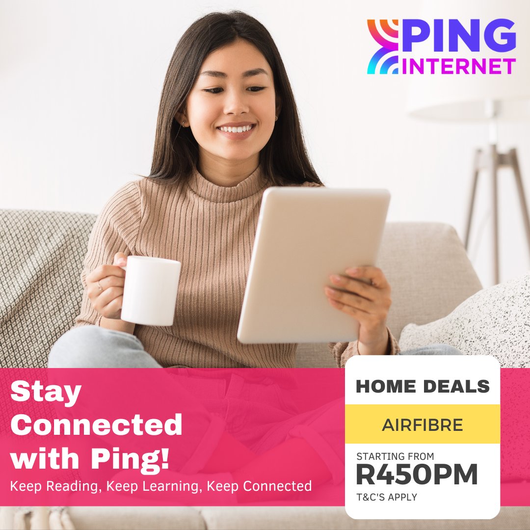 Dive into a world of knowledge and imagination by exploring e-books, audiobooks, and digital libraries. 

Keep Reading, Keep Learning, Keep Connected -> pinginternet.co.za
#ReadingEscapade #DigitalBookshelf #Ping #PIngInternet