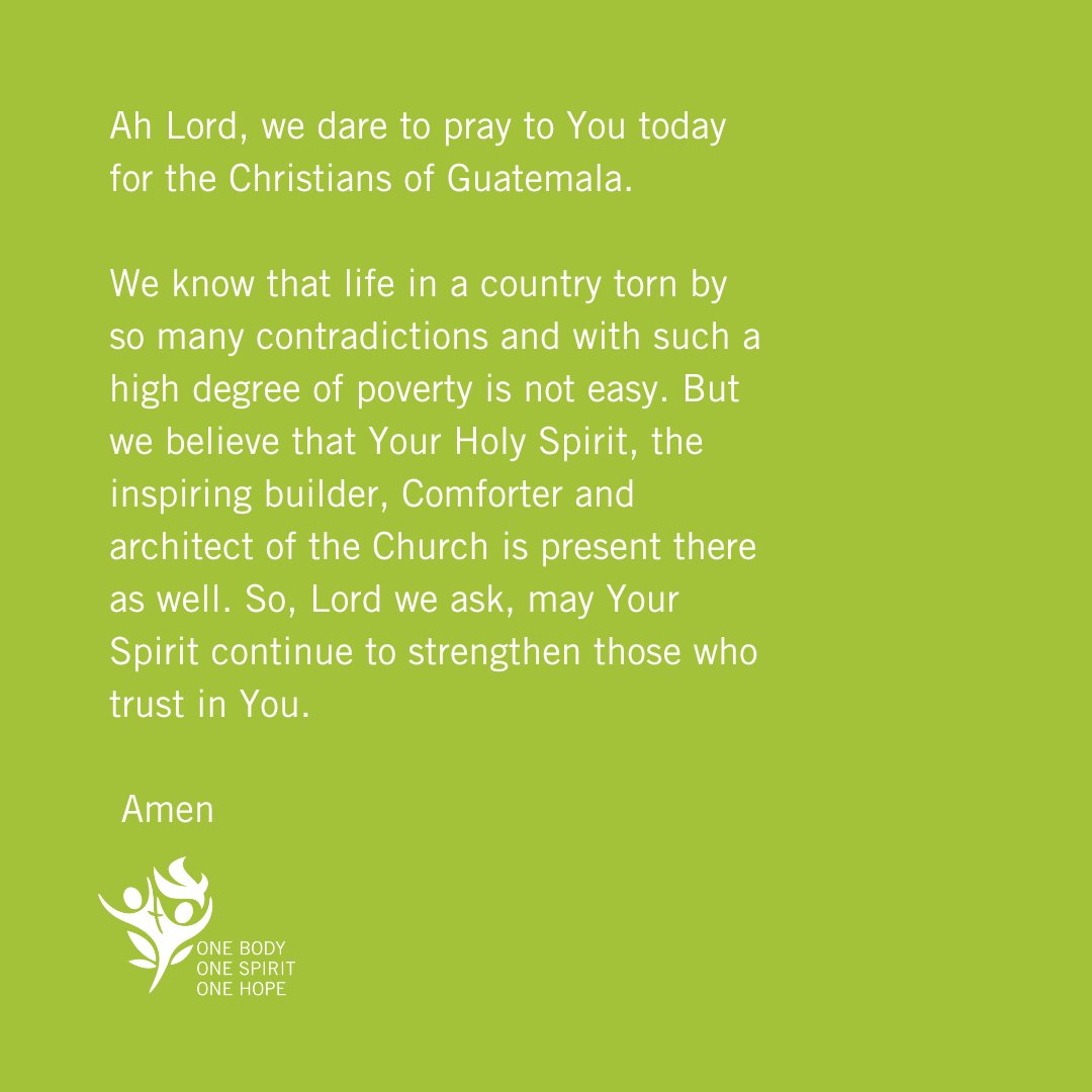 Together we pray with <a href="/luteranie/">Luteranie</a> (ECACP) for churches in Guatemala. ECACP is hosting the 2023 LWF General Assembly in Kraków, Poland and prays for a LWF member churches each week. #LWFAssembly #Guatemala #prayingtogether