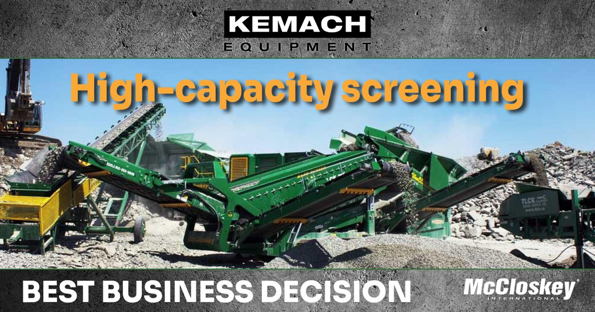 KemachEquipment's tweet photo. Effectively screen material of any size at any production site with McCloskey’s world-class screeners. Fast, efficient, high-quality.

#KemachEquipment #BestBusinessDecision #McCloskey https://t.co/jkVLstJAsO