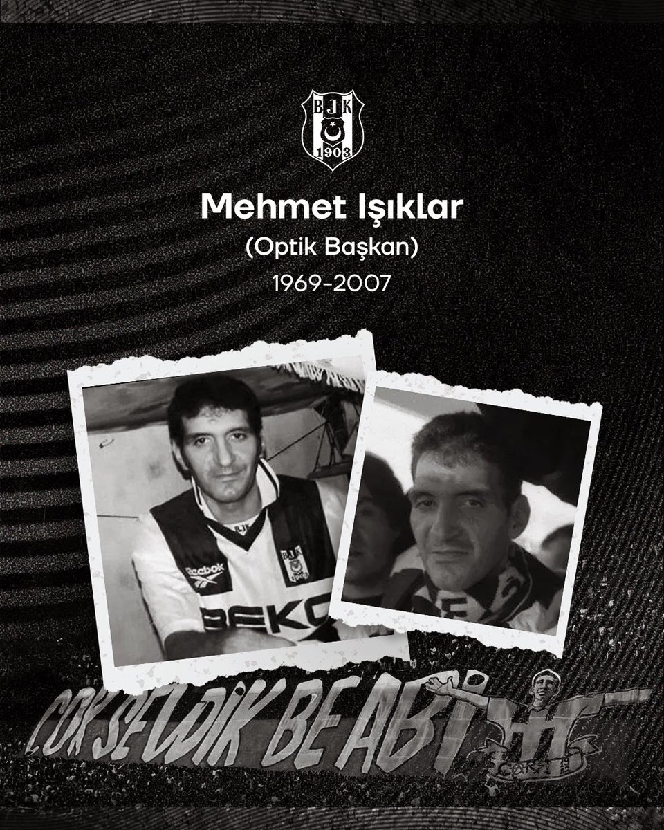 Besiktas's tweet photo. Seni unutmayacağız #OptikBaşkan

Tribün emekçilerimizden Mehmet Işıklar’ı vefatının 16. yıl dönümünde saygıyla ve rahmetle anıyoruz. https://t.co/oVueZMYG3W