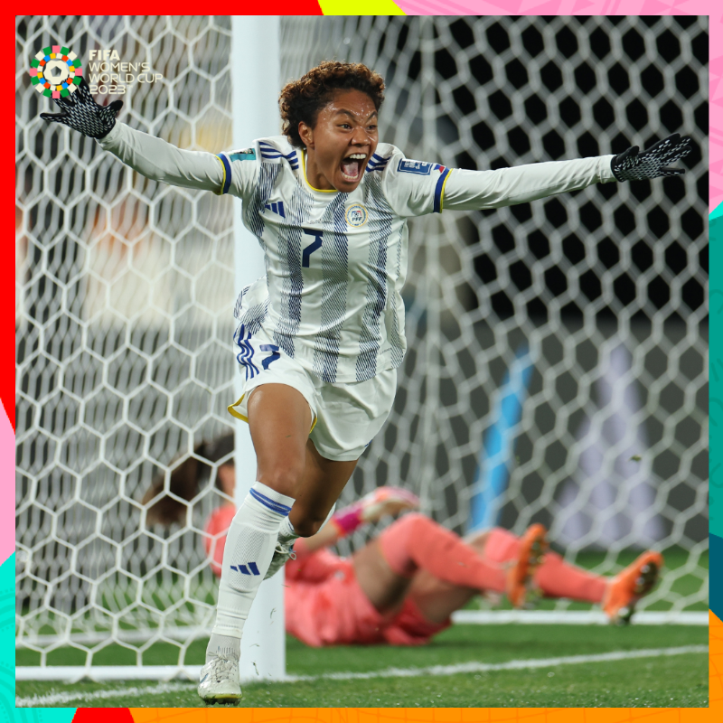 FIFAWorldCup's tweet photo. What. A. Moment.

Sarina Bolden scores Philippines' first goal at a #FIFAWWC to give her side the lead against New Zealand! 🙌

#BeyondGreatness