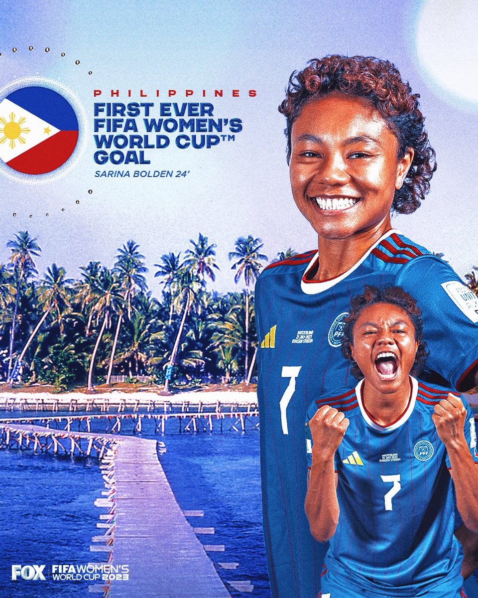 The first-ever FIFA Women's World Cup goal for Philippines will forever belong to Sarina Bolden 👏🇵🇭
